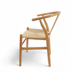 Fauteuil de type scandinave assise tressée code Oslo chêne