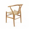 Fauteuil Oslo bois dossier bois courbé assise tressée style scandinave