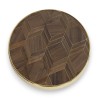 plateau de table rond cerclage laiton lisse imitation bois chevron