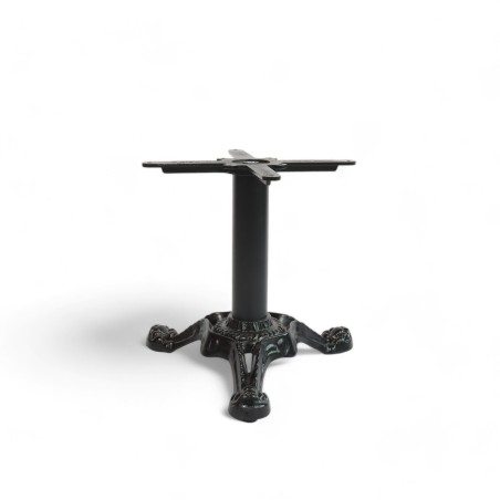 Pied de table basse bistrot trois branches en fonte pattes de lion noir