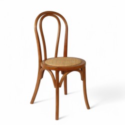 Chaise de bistrot TROQUET - Bois et assise tressée