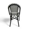 Chaise de terrasse de restaurant RIVOLI noir et blanche structure noir