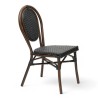 chaise de terrasse parisienne louvre tressage noir structure aluminium couleur noyer