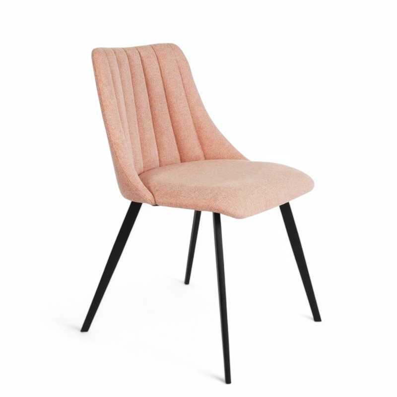 Chaise d'intérieur Milan en Tissus rose pied en métal noir