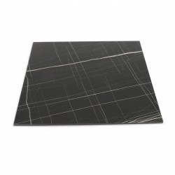 plateau de table compact HPL 12mm stratifié décor marbre noir pour terrasse de restaurant chr