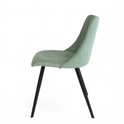 Chaise d'intérieur CHR en tissus Vert confortable pied robuste en métal noir