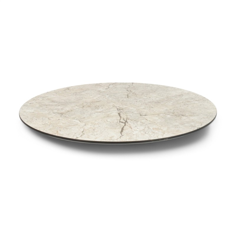 plateau de table compact HPL 12 mm rond imitation pierre, plateau de table terrasse professionnel chr