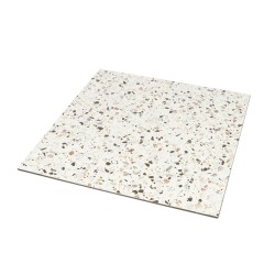 plateau de table compact HPL 12mm motif marbre terrazzo malaga pour restaurant chr