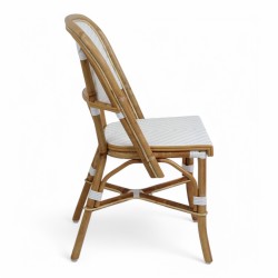 chaise de terrasse Wagram parisienne rotin tressage blanc design paris