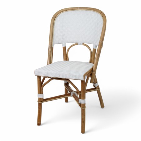 chaise de terrasse Wagram parisienne rotin tressage blanc design paris chaise de terrasse Wagram parisienne rotin tressage blanc design paris