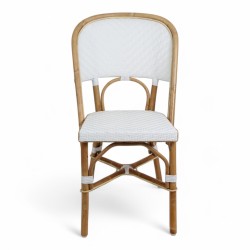 chaise de terrasse Wagram parisienne rotin tressage blanc design paris