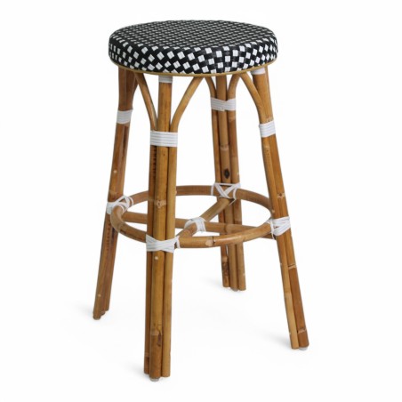 Tabouret de terrasse tabouret de bar Elysée en rotin couleur noir Tabouret de terrasse tabouret de bar Elysée en rotin couleur noir