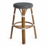 Tabouret de terrasse tabouret de bar Elysée en rotin couleur noir