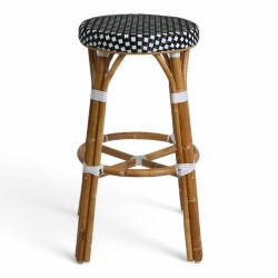 Tabouret de terrasse tabouret de bar Elysée en rotin couleur noir