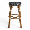 Tabouret de terrasse tabouret de bar Elysée en rotin couleur noir