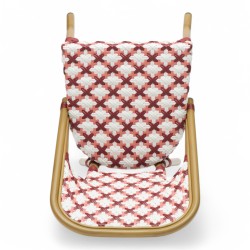 chaise de terrasse parisienne design gatti trucker imitation rotin tressage rouge blanc