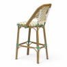 Grande chaise de bar parisienne rotin tressage blanc jaune et vert design paris