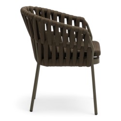 Fauteuil de terrasse BANDOL de couleur marron particulier professionnel assise agréable tissu oléfine