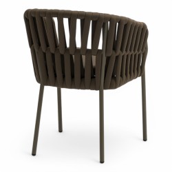 Fauteuil de terrasse BANDOL de couleur marron particulier professionnel assise agréable tissu oléfine