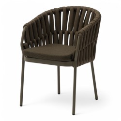 Fauteuil de terrasse BANDOL de couleur marron particulier professionnel assise agréable tissu oléfine