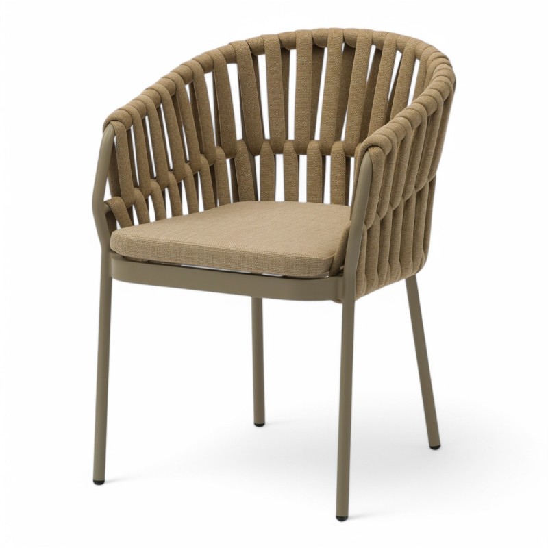 Fauteuil de terrasse BANDOL de couleur beige particulier professionnel assise agréable tissu oléfine