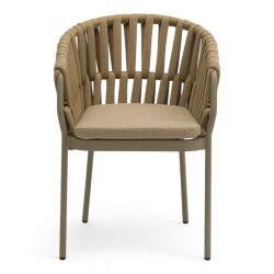 Fauteuil de terrasse BANDOL de couleur beige particulier professionnel assise agréable tissu oléfine