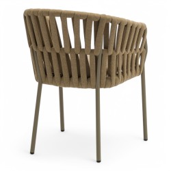 Fauteuil de terrasse BANDOL de couleur beige particulier professionnel assise agréable tissu oléfine