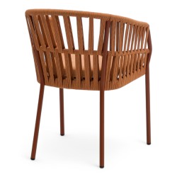 Fauteuil de terrasse BANDOL de couleur terracotta particulier professionnel assise agréable tissu oléfine