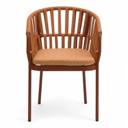 Fauteuil de terrasse BANDOL de couleur terracotta particulier professionnel assise agréable tissu oléfine
