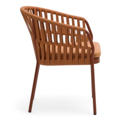 Fauteuil de terrasse BANDOL de couleur terracotta particulier professionnel assise agréable tissu oléfine