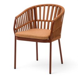 Fauteuil de terrasse BANDOL de couleur terracotta particulier professionnel assise agréable tissu oléfine