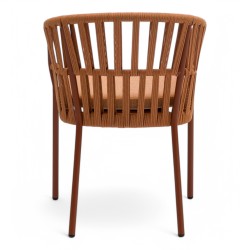 Fauteuil de terrasse BANDOL de couleur terracotta particulier professionnel assise agréable tissu oléfine