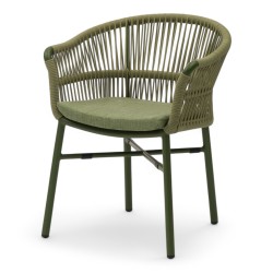 Fauteuil de terrasse CASSIS de couleur vert particulier professionnel assise agréable tissu oléfine