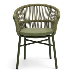 Fauteuil de terrasse CASSIS de couleur vert particulier professionnel assise agréable tissu oléfine