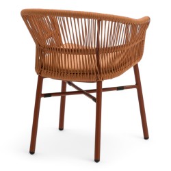 Fauteuil de terrasse CASSIS de couleur terracotta orange brique particulier professionnel assise agréable tissu oléfine