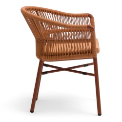 Fauteuil de terrasse CASSIS de couleur terracotta orange brique particulier professionnel assise agréable tissu oléfine