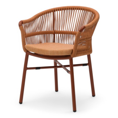 Fauteuil de terrasse CASSIS de couleur terracotta orange brique particulier professionnel assise agréable tissu oléfine Fauteuil de terrasse CASSIS de couleur terracotta orange brique particulier professionnel assise agréable tissu oléfine