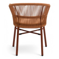 Fauteuil de terrasse CASSIS de couleur terracotta orange brique particulier professionnel assise agréable tissu oléfine