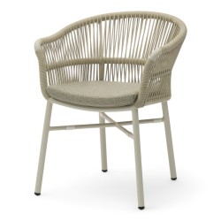 Fauteuil de terrasse CASSIS de couleur beige brique particulier professionnel assise agréable tissu oléfine