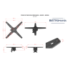 Pied de table pliable BISTROT - 3 branches - Noir - Encastrable
