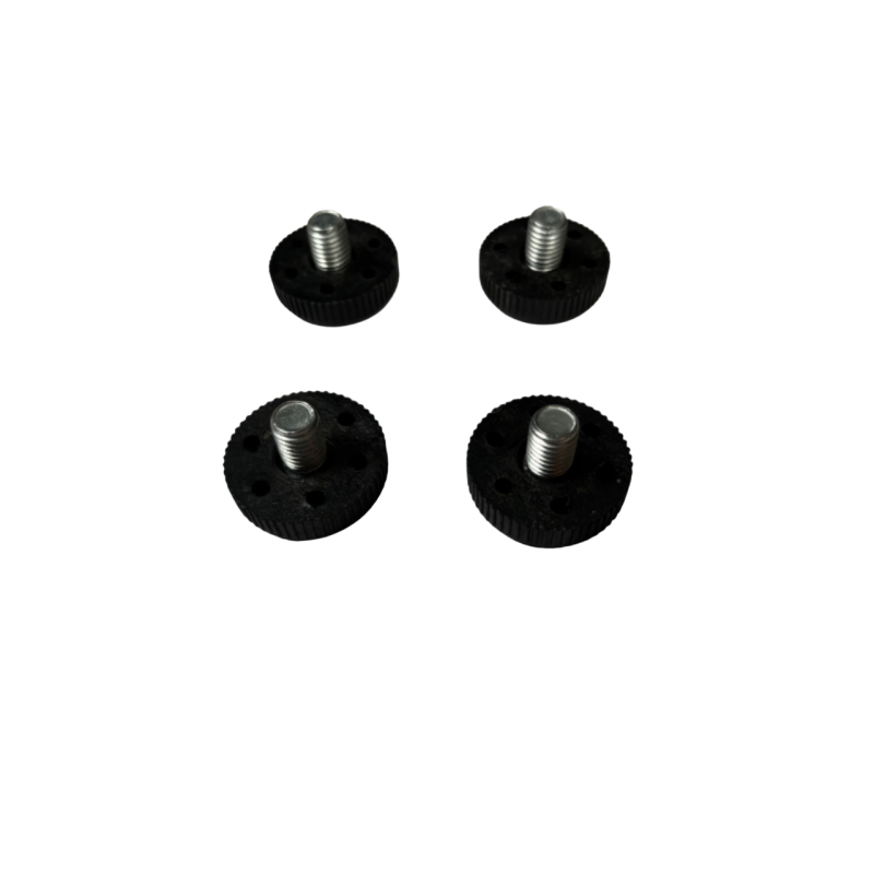 lot de 4 vérins pieds de table réglable plastique noir D 3,5 cm M10