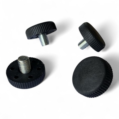 lot de 4 vérins pieds de table réglable plastique noir D 3,5 cm M10 lot de 4 vérins pieds de table réglable plastique noir D 3,5 cm M10