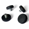 lot de 4 vérins pieds de table réglable plastique noir D 3,5 cm M10