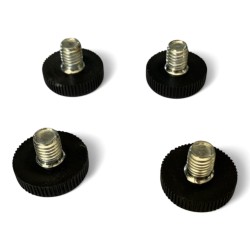 lot de 4 vérins pieds de table réglable plastique noir D 2,2 cm M8