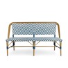 banquette de terrasse restaurant rivoli tressage bleu et blanc structure aluminium rotin