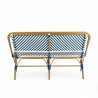 banquette de jardin rivoli tressage bleu et blanc structure aluminium rotin