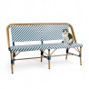 Banquette de terrasse RIVOLI - Tressage bleu et blanc