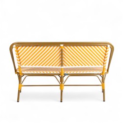 banquette de terrasse rivoli jaune blanche rotin aluminium