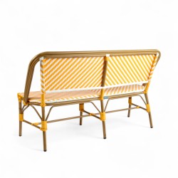 banquette de terrasse rivoli jaune blanche rotin aluminium
