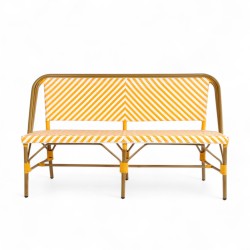banquette de terrasse rivoli jaune blanche rotin aluminium